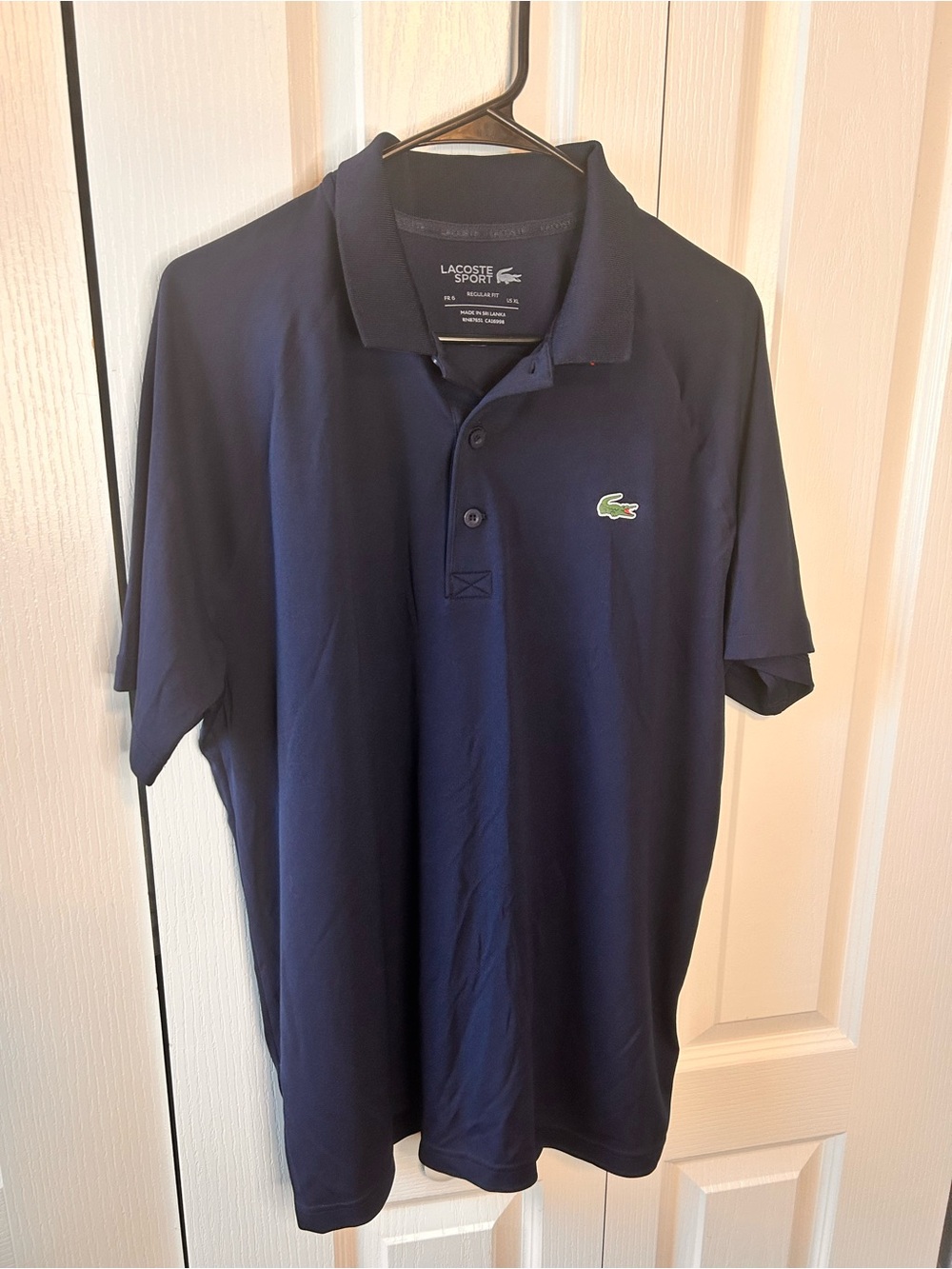 Lacoste Sport Men's Size XL Navy Collared Polo Ultra Dry Crocodile Logo Preppy
